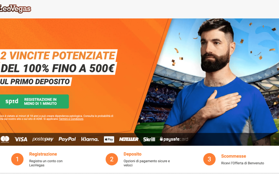 Bonus Scommesse LeoVegas: 2 Vincite potenziate fino a 500€!