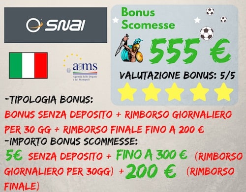 snai bonus scommesse