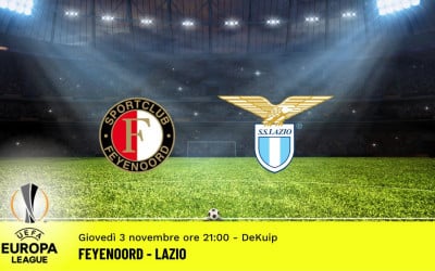 Feyenoord-Lazio, 6ª giornata Europa League: diretta tv, formazioni e pronostici