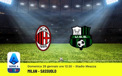 Pronostico Milan-Sassuolo, 20ª Giornata Serie A: Info, Quote, Giocate Consigliate