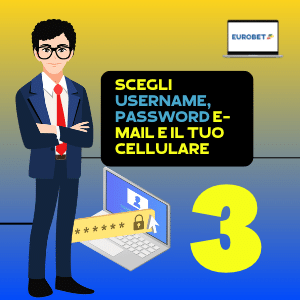 step 3 scegli username password email e numero di cellulare