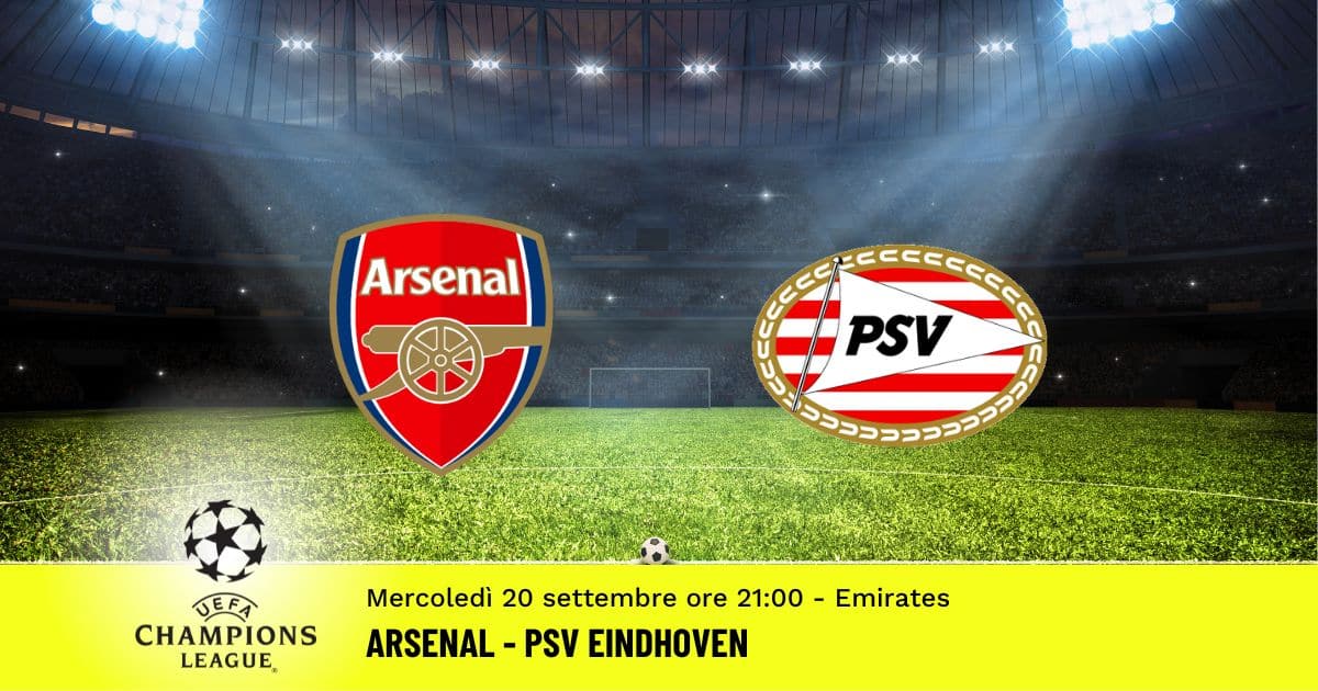 arsenal-psv-champions-league-20-settembre-2023