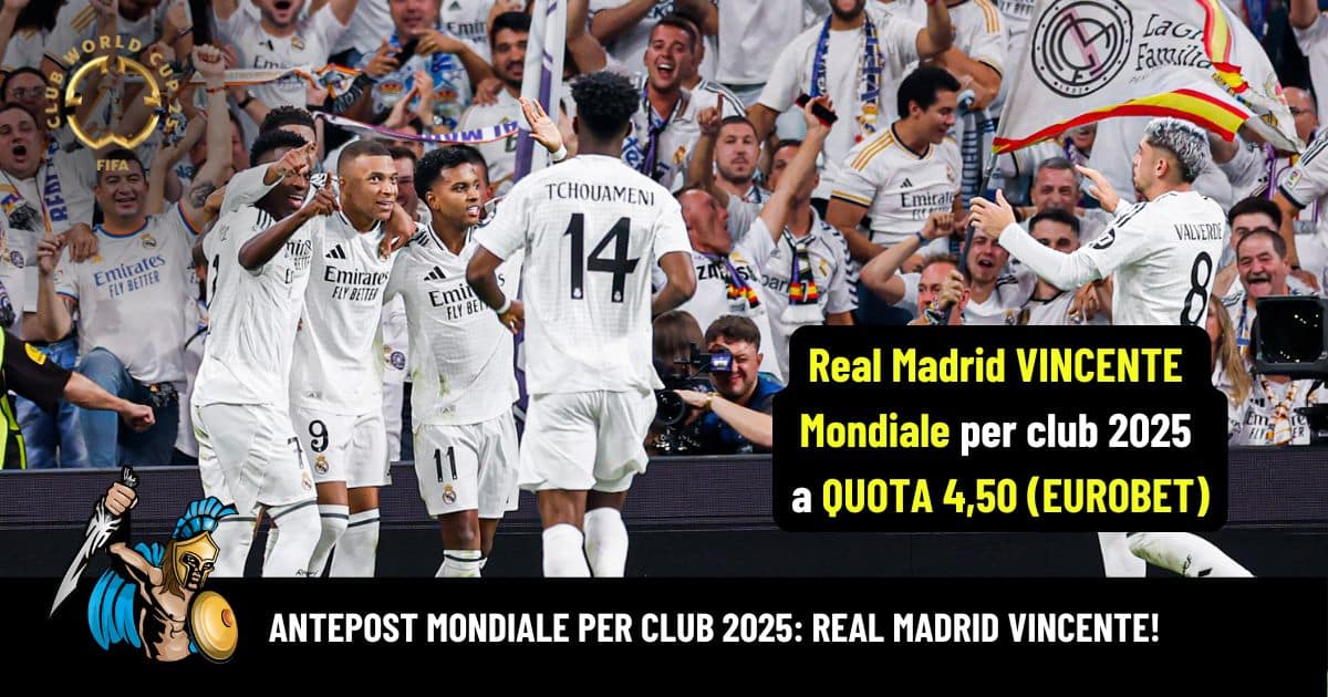 antepost mondiale per club real madrid vincente