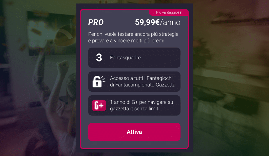 Abbonamento pro fantagazzetta
