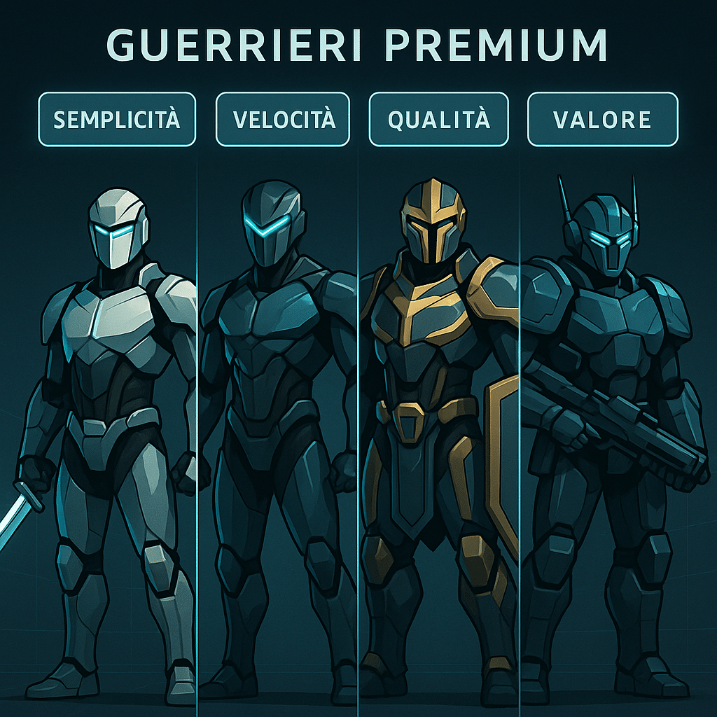 quattro guerrieri che identificano qualita servizio pronostici premium