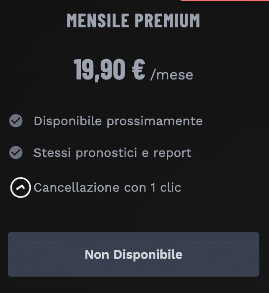 piano mensile premium non disponibile