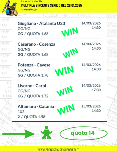 multipla vincente serie c del 14.03.2026 newsletter