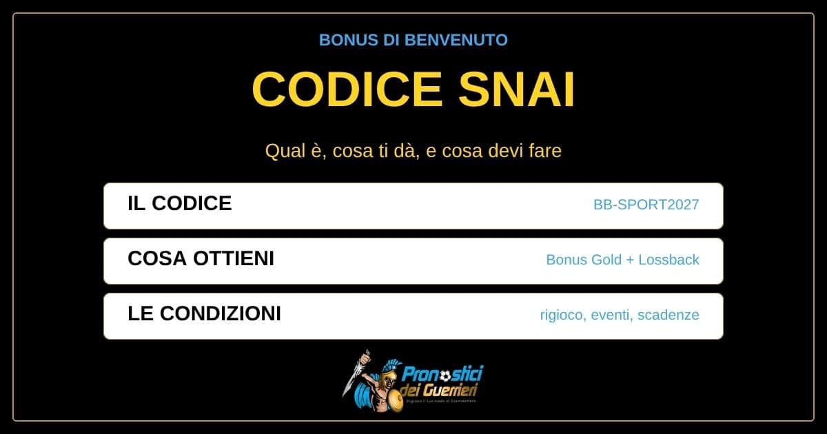 codice promozionale snai bb-sport2027 bonus benvenuto codice promozionale snai bb-sport2027 bonus benvenuto