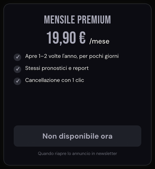 piano mensile premium non disponibile